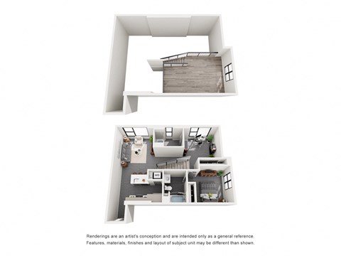 Floor plan for 2 beds, 2 baths, 1374 sqft